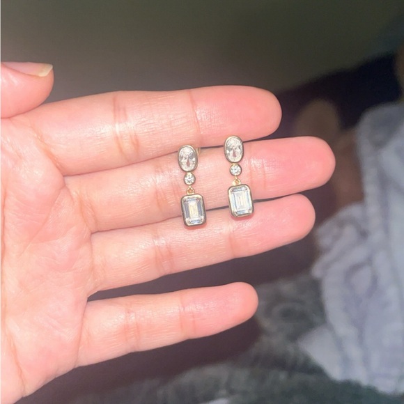 Sterling Silver 925 gold plated crystal earrings - Picture 1 of 3